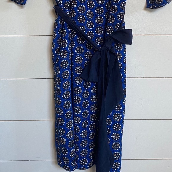 Boden Blue Cobalt Starry Ottilie Dress Waist Tie dress‎ 10L GUC - Picture 8 of 16